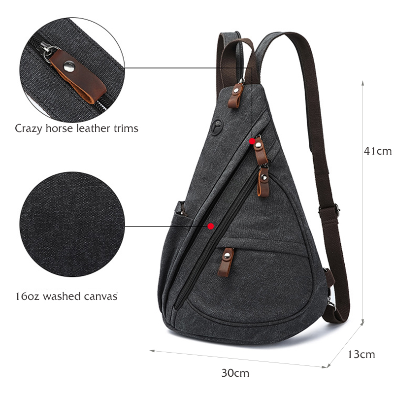 キャンバススリングバッグコンバーチブルクロスボディチェストバ - Travel Accessories Bike のレビューと価格