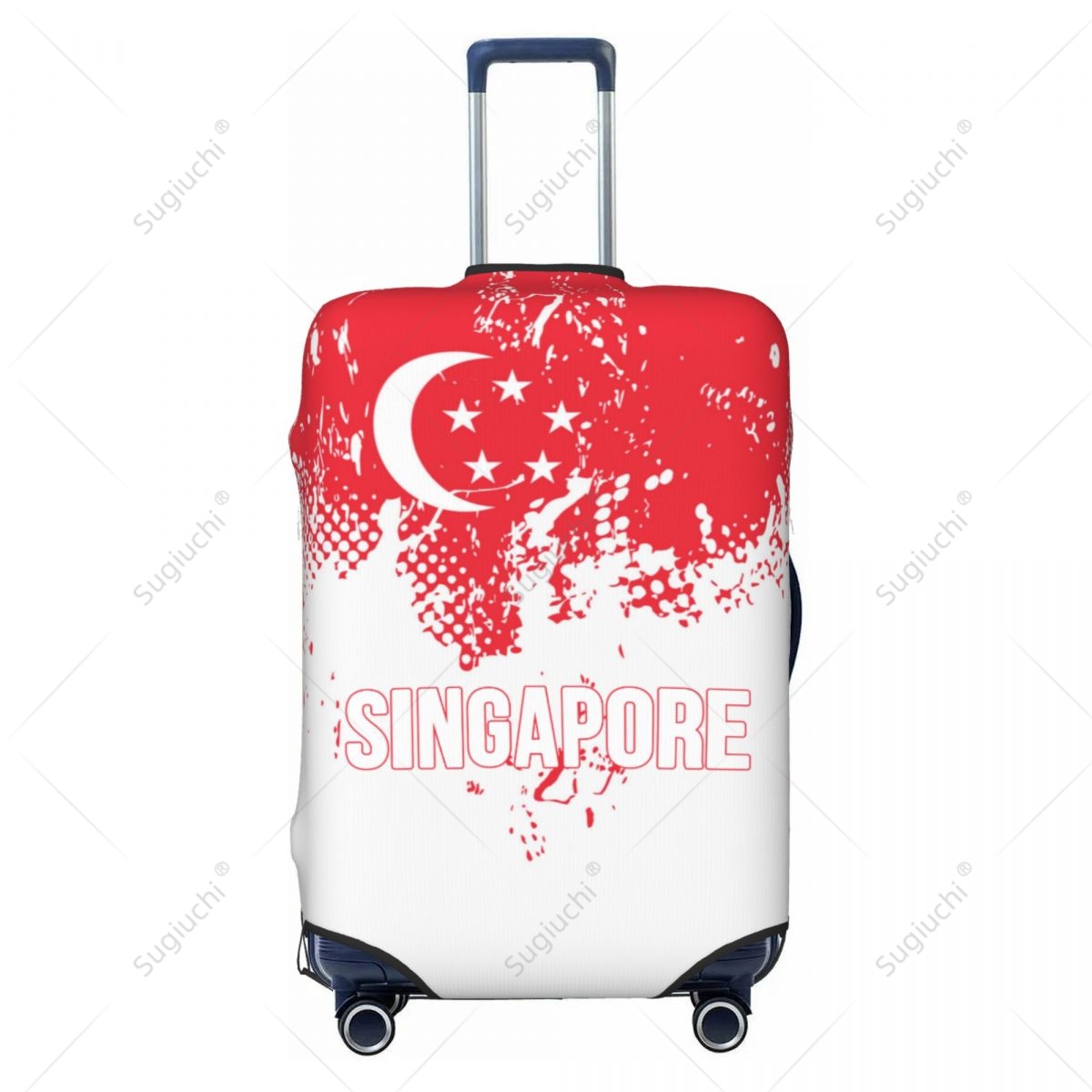 シンガポール国旗荷物カバースーツケース弾性ダストケース旅行ア - Travel Accessories Singapore のレビューと価格