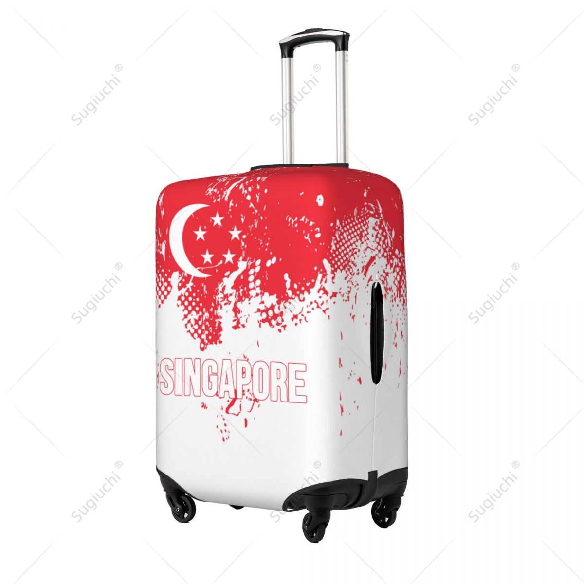シンガポール国旗荷物カバースーツケース弾性ダストケース旅行ア - Travel Accessories Singapore のレビューと価格