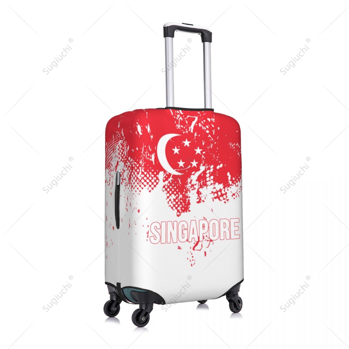 シンガポール国旗荷物カバースーツケース弾性ダストケース旅行ア - Travel Accessories Singapore のレビューと価格