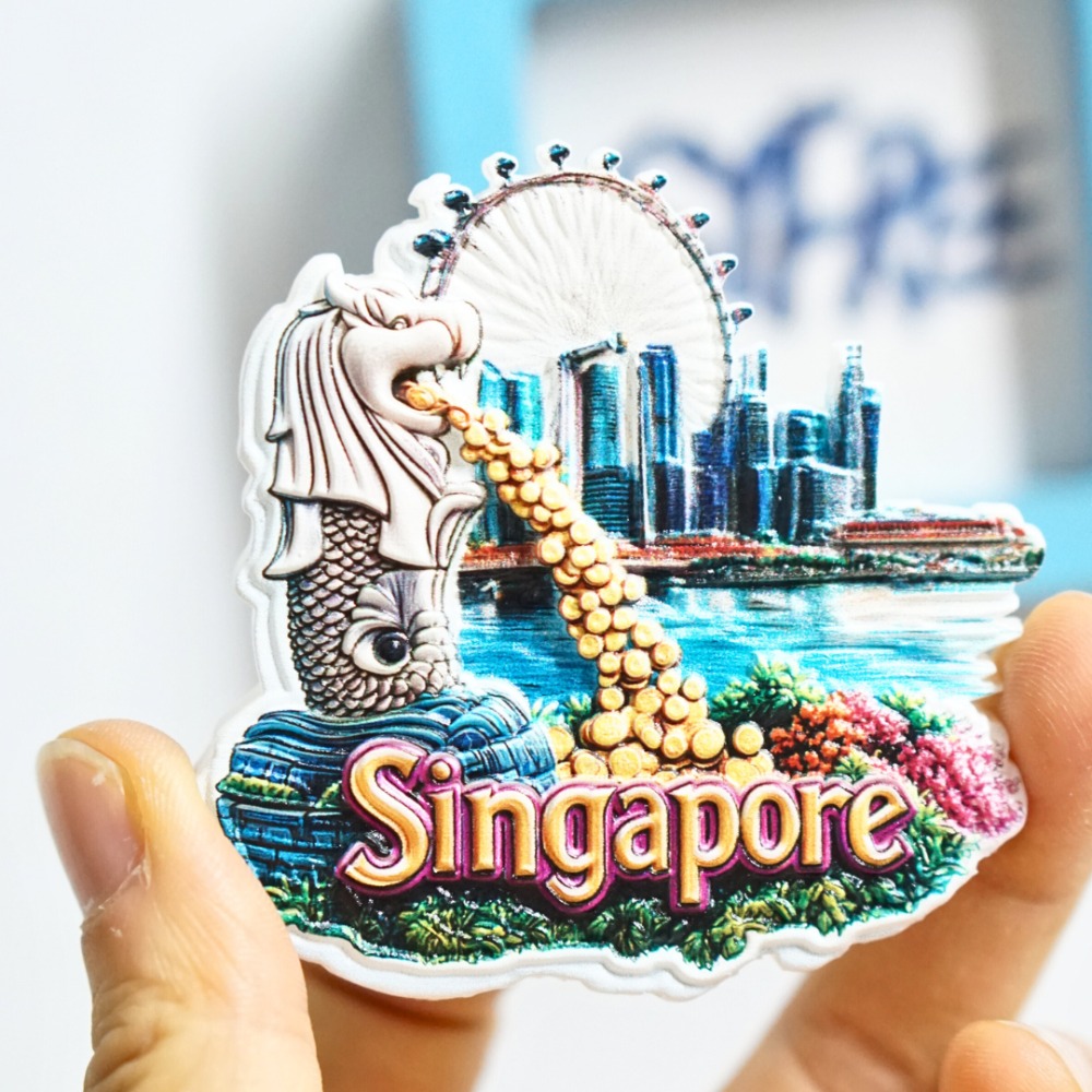 1PC シンガポール冷蔵庫マグネット、シンガポールの観光名所 - Travel Accessories Singapore のレビューと価格