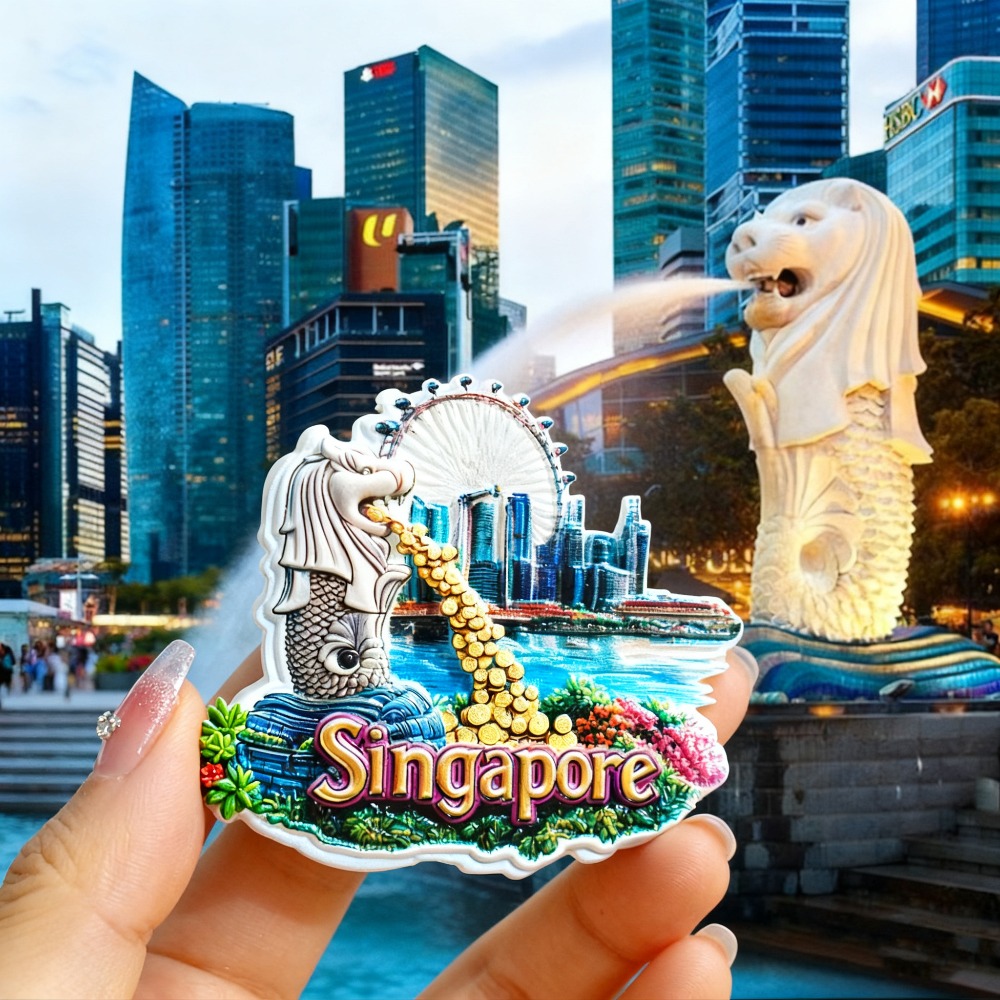 1PC シンガポール冷蔵庫マグネット、シンガポールの観光名所 - Travel Accessories Singapore のレビューと価格
